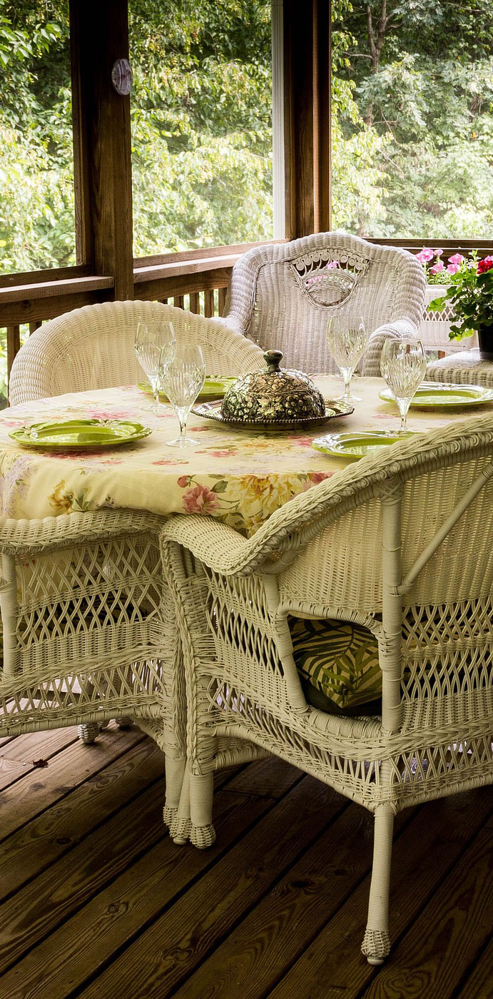 porch with chairs